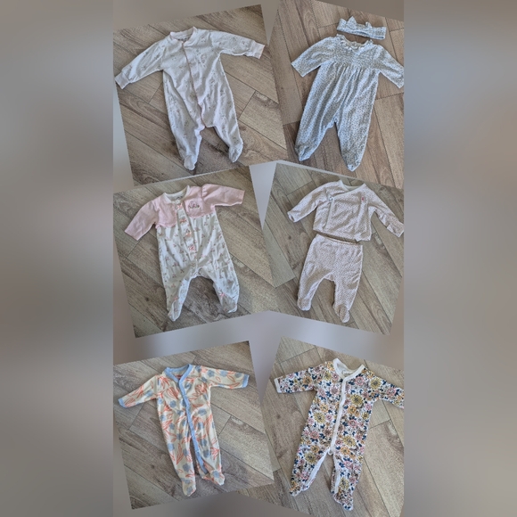 Little Me Kids One Pieces Footies - Pink, Blue, Cream, White, Brown - Picture 1 of 16